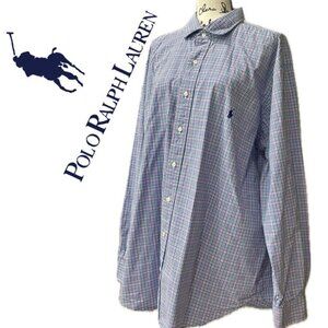 POLO RALPH LAUREN BUTTON DOWN LONG SLEEVE SHIRT XXL 100%COTTON